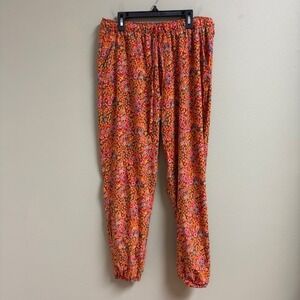 Toad&Co Sunkissed Jogger Size L Boho Hippie Elastic Waist Quick Dry Lightweight
